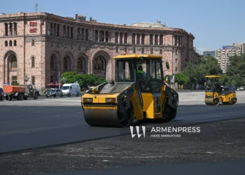 Large-scale medium road repair works have started in Yerevan