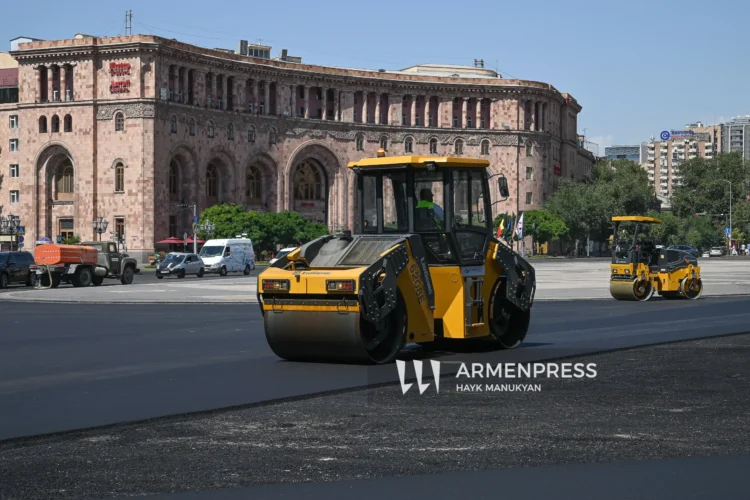Large-scale medium road repair works have started in Yerevan