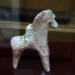 Ancient racehorse figurines are on display at the Ashgabat Museum