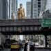 Towering homage to Buddhas destroyed by Taliban rises over Manhattan