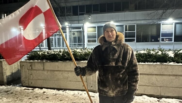 Ludvig Hammeken staged a silent protest in front of the US embassy