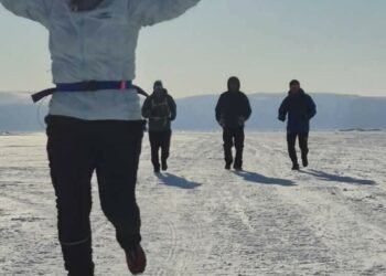 First half marathon on the ice in Qaanaaq