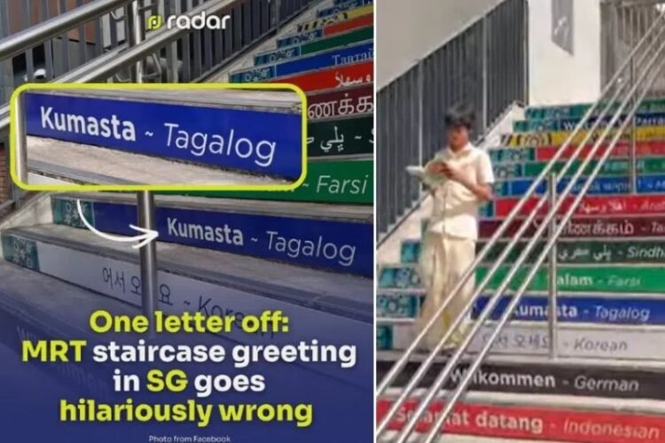 Lost in translation: Aussie school staircase’s Tagalog slip sparks online snickers