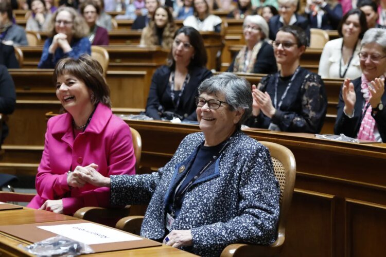 Former Swiss president honoured for advancing women’s rights