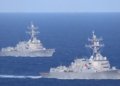 Two US destroyer ships enter the Strait of Hormuz to remove Iranian mines and ensure a safe route in the Persian Gulf