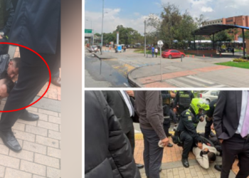 Video of the exact moment of the shooting in front of the Registraduría and Mindefensa, in Bogotá: they tried to flee near the TransMilenio station