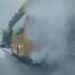 A breakdown in an Andorran bus causes a large smokestack on the Obac road in Andorra la Vella