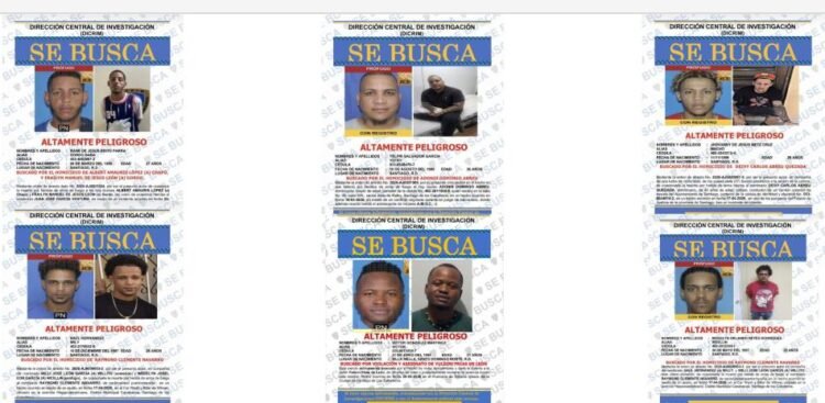 National Police of Santiago has six fugitives on its list