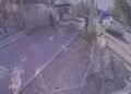 A teenager on a scooter hits a pregnant woman on the sidewalk in Bishkek