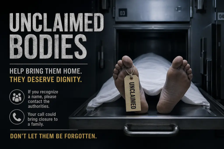 Government Seeks Families of Three Unclaimed Bodies Ahead of Public Burial Deadline