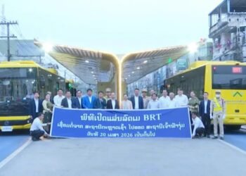 BRT Express Bus Adds New Route Linking Key Areas in Vientiane