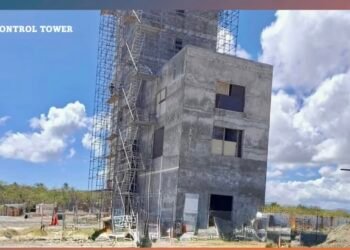 Hewanorra International Airport control tower more than halfway complete