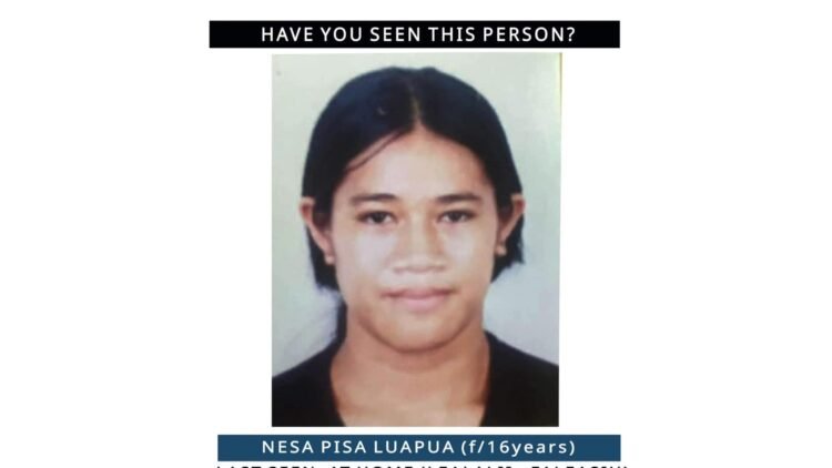 Police Appeal for Assistance in Locating Missing 16 Year Old from Faleasiu