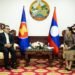 Lao Ambassador Receives Palestinian Envoy on Farewell Visit in Hanoi