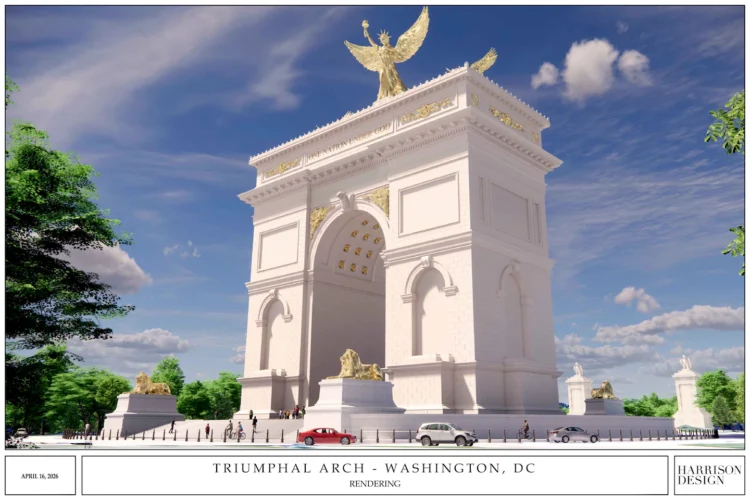 New renderings show Trump’s planned 250-foot triumphal arch