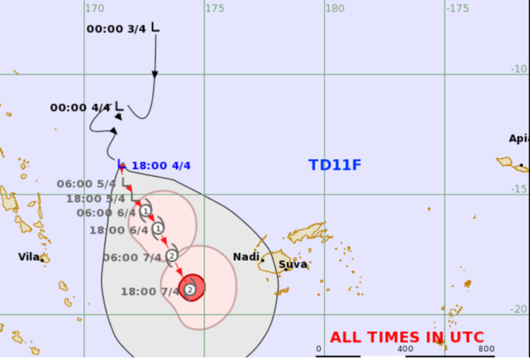 Cyclone to track west of Fiji