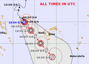 TC Vaianu strengthens to Category 2, tracks West-northwest of the Yasawa and Mamanuca groups