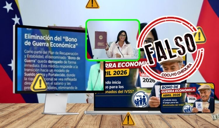 Delcy Rodríguez did not eliminate the Economic War Bonus, as the viralized image claims