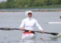 Olga Shmeleva won gold and silver at the Asian Rowing Championships