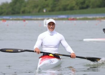 Olga Shmeleva won gold and silver at the Asian Rowing Championships
