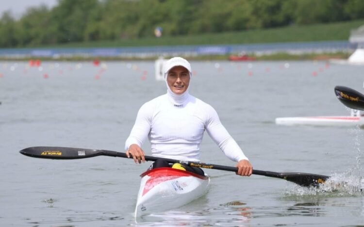 Olga Shmeleva won gold and silver at the Asian Rowing Championships