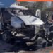 A truck collided with a roadside stone in Charentsavan city