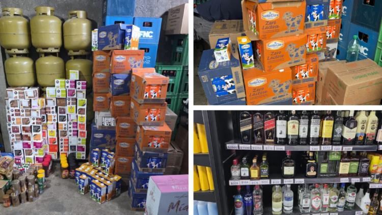Contraband valued at more than $1.6 million was seized after operations in two supermarkets in Melo