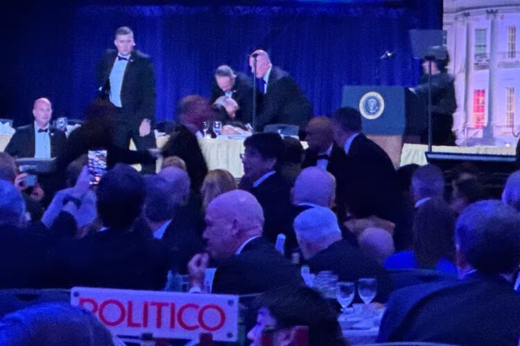 Trump was evacuated due to a threat during a dinner with journalists