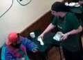 A man refused to pay and punched a bar waitress