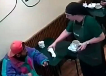 A man refused to pay and punched a bar waitress