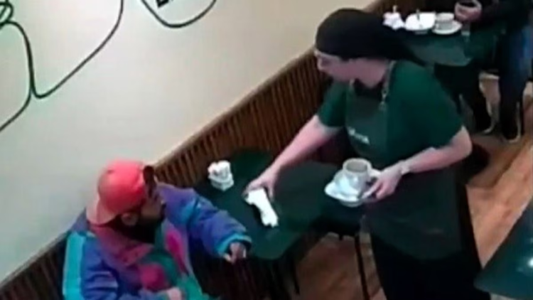 A man refused to pay and punched a bar waitress