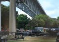 Explosion under the Americas Bridge