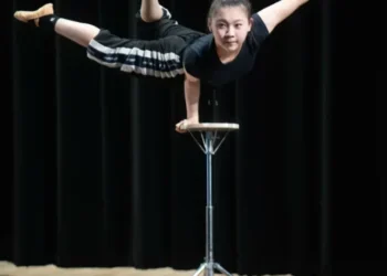 Stage set for Chinese acrobatic show
