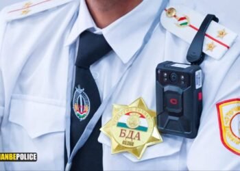 In Dushanbe, traffic police officers were given 60 lapel video recorders