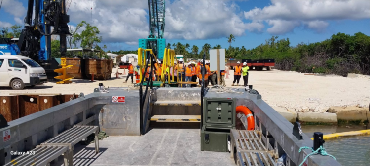 Heavy machinery moves in as Fangaʻuta Lagoon bridge construction gets underway