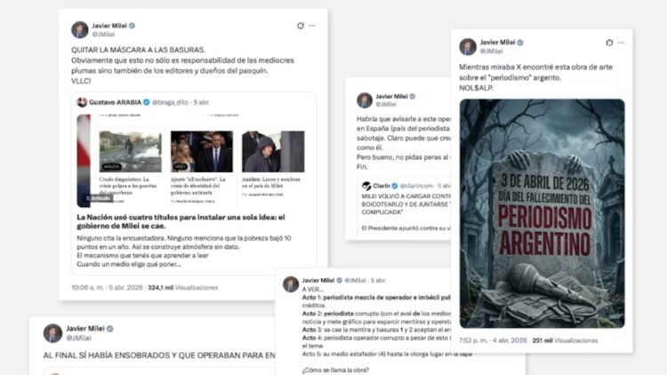 IN DEPTHInsults and threats. Milei spread almost 1,000 messages against journalism on her social networks during EasterBy Martín Rodríguez Yebra