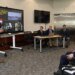 United States Navy engineers deliver a report on the status of the Bridge of the Americas structure