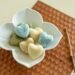 Heart-shaped seolgi (steamed rice cakes with strawberry jam filling)