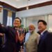 Lee takes selfies with Indian PM Modi, Samsung chairman with Galaxy phone