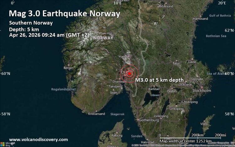 Small magnitude 3.0 earthquake 24 km northeast of Oslo, Norway – NORWAY NEWS – latest news, breaking stories and comment – NORWAY NEWS