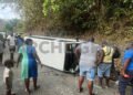 Van overturns in Gordon Yard, North Leeward