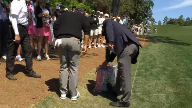 A golfer’s tee shot ended up in a spectator’s shopping bag: what the rule says