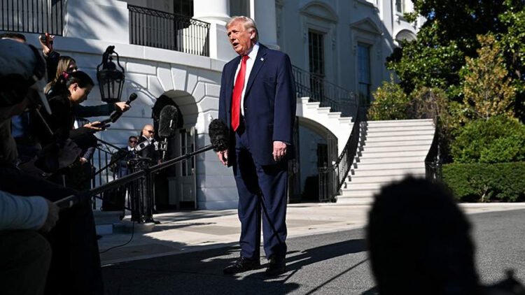 Trump said the blockade of Iranian ports would remain in place despite the opening of the Strait of Hormuz