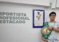 Lester Martínez enters the Hall of Excellence of the Palacio de los Deportes after his world boxing title