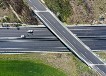 Asphalt of “Danube waves”, with a thickness of 2-3 cm and overgrown grass, s…