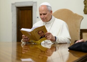 Pope Leo XIV receives first copy of book “Free under Grace”