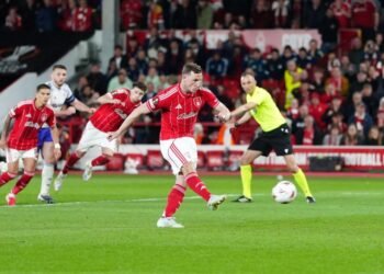 Wood’s penalty gives Nottingham Forest a 1-0 win over Aston Villa in Europa League semifinal 1st leg