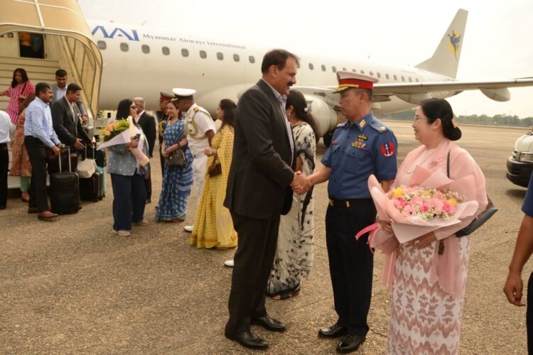 Indian Navy Goodwill delegation arrives in Yangon