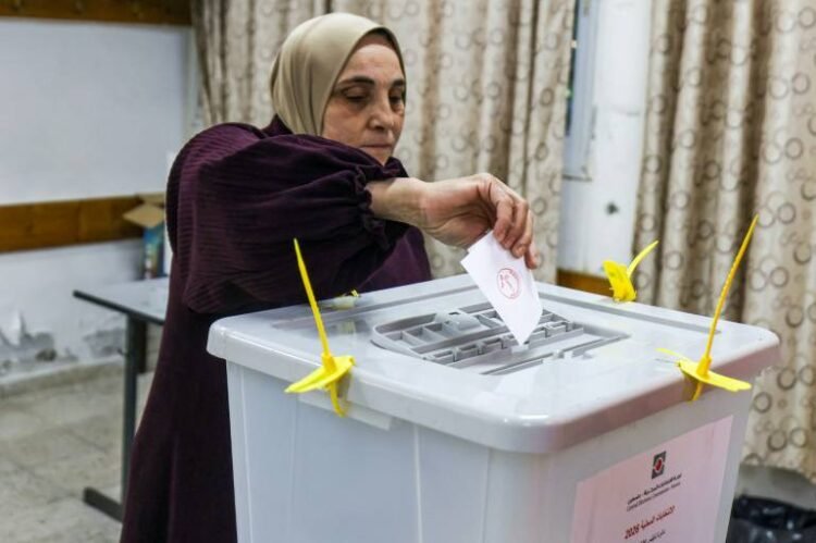 Palestinians cast their votes in the first municipal elections since the Gaza War