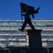 Banksy confirms a new statue in London of a man blinded by a flag is his work